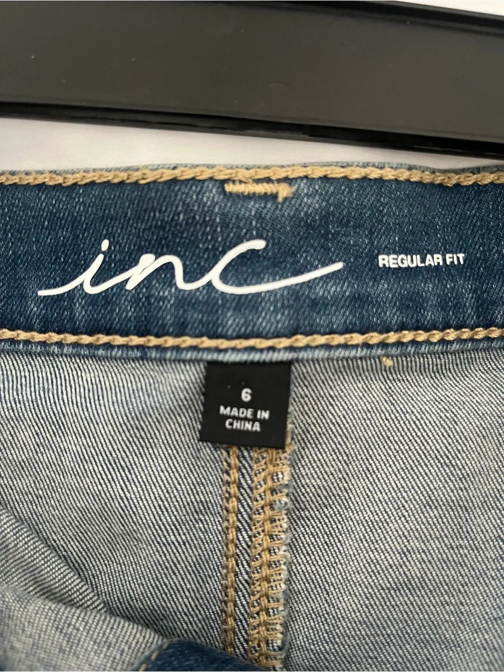 INC International Concepts Blue Button-Front Denim Midi Skirt